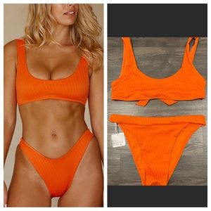 Monday Swimwear Persimmon Jacquard Set
